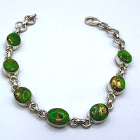 Сребърна гривна  с тюркоаз