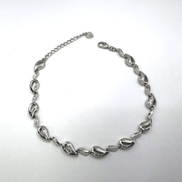 Сребърна родирана гривна капки