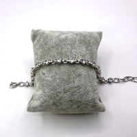 Сребърна гривна с бели циркони ръчна изработка