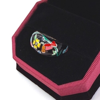 Пръстен с цветен емайл и циркони