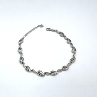 Сребърна родирана гривна капки