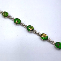 Сребърна гривна  с тюркоаз