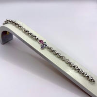 Сребърна гривна с пеперуда и цветни циркони