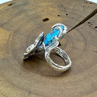 Пръстен с тюркоаз и син топаз