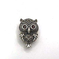 Брошка бухал с марказити и гранат