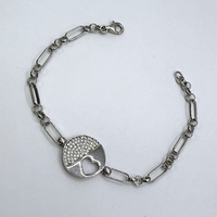 Сребърна гривна с плочка