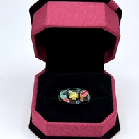 Пръстен с цветен емайл и циркони