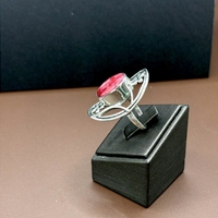 Комплект от обици и пръстен с рубин