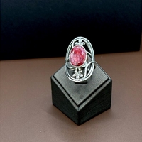 Комплект от обици и пръстен с рубин