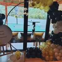 Арка с балони и статив - златно и черно