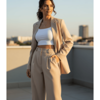 Елегантен бежов костюм