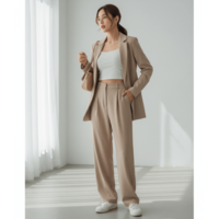 Елегантен бежов костюм