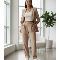 Елегантен бежов костюм