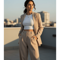 Елегантен бежов костюм