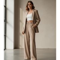 Елегантен бежов костюм