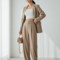 Елегантен бежов костюм