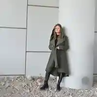 Палто жилетка с голяма качулка и колан