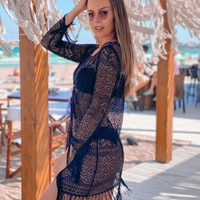 Лятна жилетка от дантела с ресни