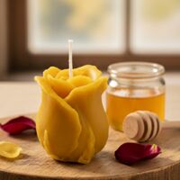 Декоративна свещ Роза от 100% пчелен восък | Florimed.bg