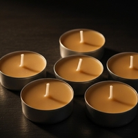 Ръчно изляти чаени свещи от 100% чист пчелен восък – Комплект 6 бр.