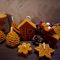 Ароматна свещ от 100% пчелен восък „Златно Еленче“ – Флоримед