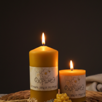 Голяма интериорна свещ от пчелен восък „Флоримед“ (400 гр.) – Над 60 часа светлина