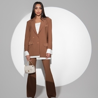 Кафяв костюм Asymmetry Duo