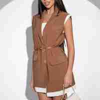 Кафява рокля Blazer Dress