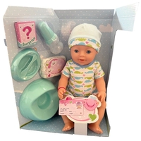 Кукла бебе Raya Toys Yala Baby Син със 7 функции и 10 аксесоара, 45 см