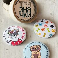 Комплект от 3 бр. значки - серия „Кучета“