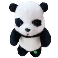 Интерактивна играчка Raya Toys Музикално ходещо мече панда, повтаря думи, 26 см