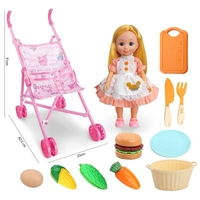 Кукла с количка Raya Toys с аксесоари, 12 части