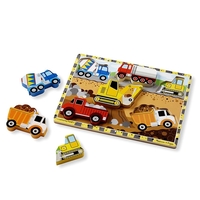 Дървен пъзел Melissa and Doug Строителни машини 6 части 13726