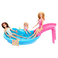 Комплект Mattel BARBIE с басейн и водна пързалка, HRJ74