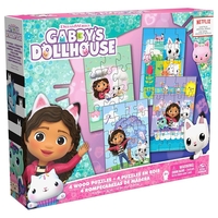 Детски дървени пъзели Spin Master Gabby's Dollhouse 4 броя, 72 ч.