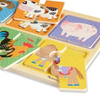 Дървен пъзел Melissa & Doug Natural Play Приятели от фермата