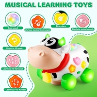 Интерактивна музикална кравичка за дърпане Raya Toys Musical Cow