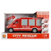 Пожарна кола Raya Toys City Rescue Със стълба, звуци и светлини