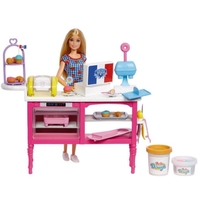 Игрален комплект Mattel Barbie It Takes Two Кукла с Кафетерия, с 17 аксесоара