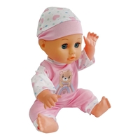 Кукла бебе Raya Toys Drink and Wet, пишкащо, с 12 звука и шише, 35 см.