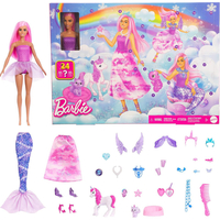 Игрален комплект Mattel Barbie Advent Calendar Dreamtopia, кукла с 24 бр. аксесоари, JFL66
