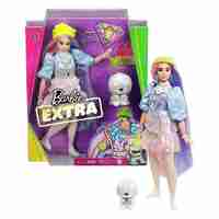Кукла Mattel Barbie Extra с двуцветна коса и домашен любимец
