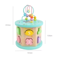 Дървен сортер Raya Toys с лабиринт и настолна игра