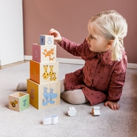 Дървени кубчета Hauck, Stack N Raise, Кула, 813038