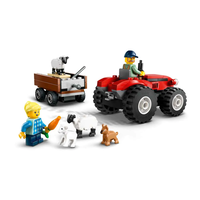 LEGO® City Червен фермерски трактор с ремарке 60461