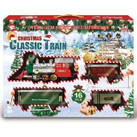 Коледно детско влакче Raya Toys Christmas Classic Train с релси, звук и светлини