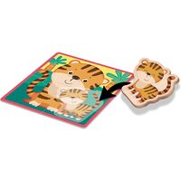 Детски дървени пъзели Lisciani Montessori Legno Baby Animals, 4 пъзела, 20 части