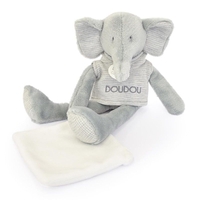 Плюшенa играчка за гушкане Doudou Sweety Elephant слонче с кърпичка 25 см, DC4188