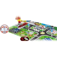 Килимче за игра с коли Raya Toys Град, с писта с изстрелвачка и аксесоари