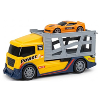 Детски камион автовоз Raya Toys Жълт с количка